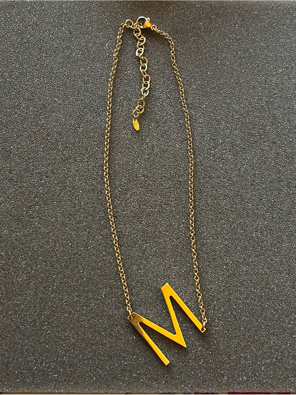 Bellezza Initial “M” Gold Tone Necklace Italy